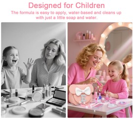 Vodolo Non Toxic Makeup for Little Girls,Safe Kids Real Makeup Sets for Girls Age 3-8 with Initial E Bag,Play Make Up Kit for Girl Easter Baskets Christmas Birthday Gift Ideas