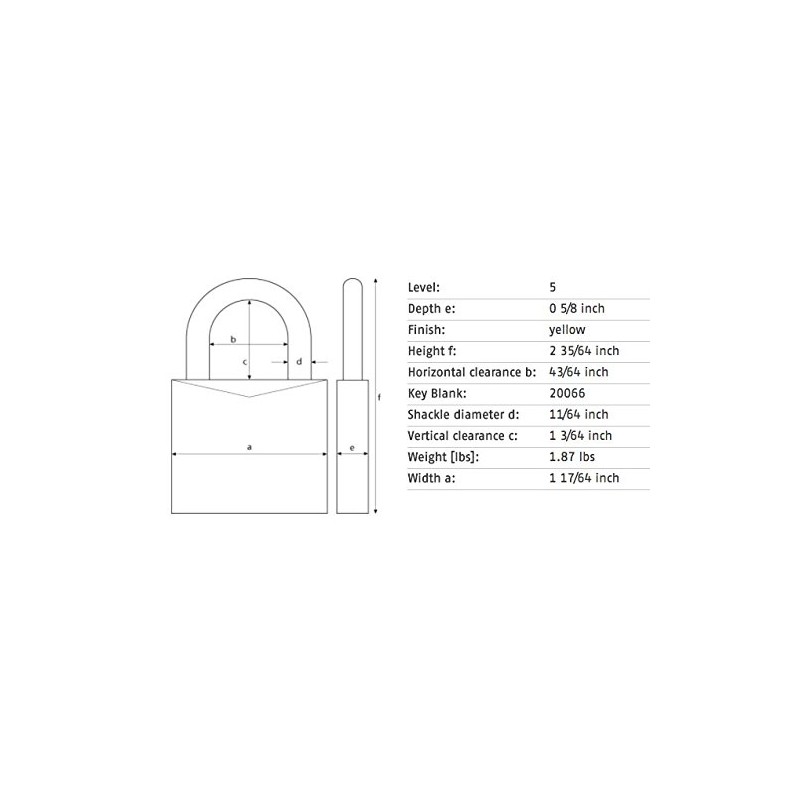 ABUS Yellow 72/30 Lockout Tagout Padlock w/ 1" Shackle, Single