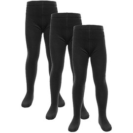 A2Z 4 Kids Cotton Rich Uniform School Tights Comfortable Schoolwear - UF Tights Black 3 Pack 11-12
