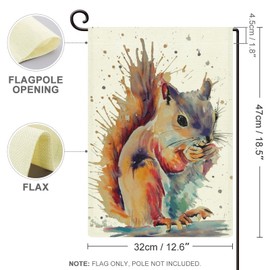 Cute Squirrel Garden Flag Double Sided,Garden Flag Yard Flag for Outdoor Decoration 12x18 Inch