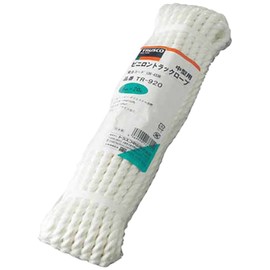 TRUSCO TR-910 Vinyl Track Rope, White, 0.4 inches x 32.8 ft (9 mm x 10 m), 3-Punch Type