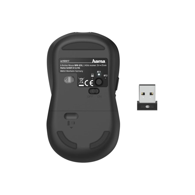 Hama Computermaus kabellos (optische Maus mit 6 Tasten, Multi-Device-Maus für