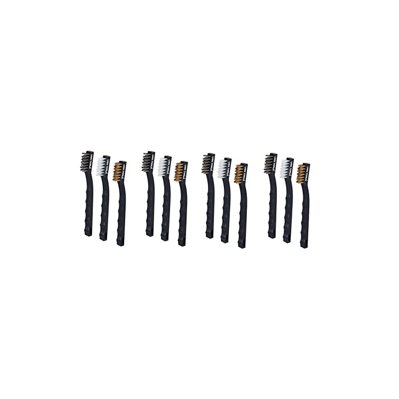 12 Mini Cepillos Cerdas De Alambre, Acero Y Nylon 18cm
