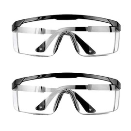 Pack of 2 Safety Glasses, Safety Glasses, for Work Glasses, Spectacles Wearers, Dustproof Eyes, Safety Glasses, Sports Glasses, Protective Glasses for Glasses Wearers, Dustproof, Transparent Safety