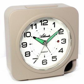 Atlanta Quartz Alarm Clock without Ticking Light Snooze Alarm Indicator Front Setting - 2171/3 (Beige)