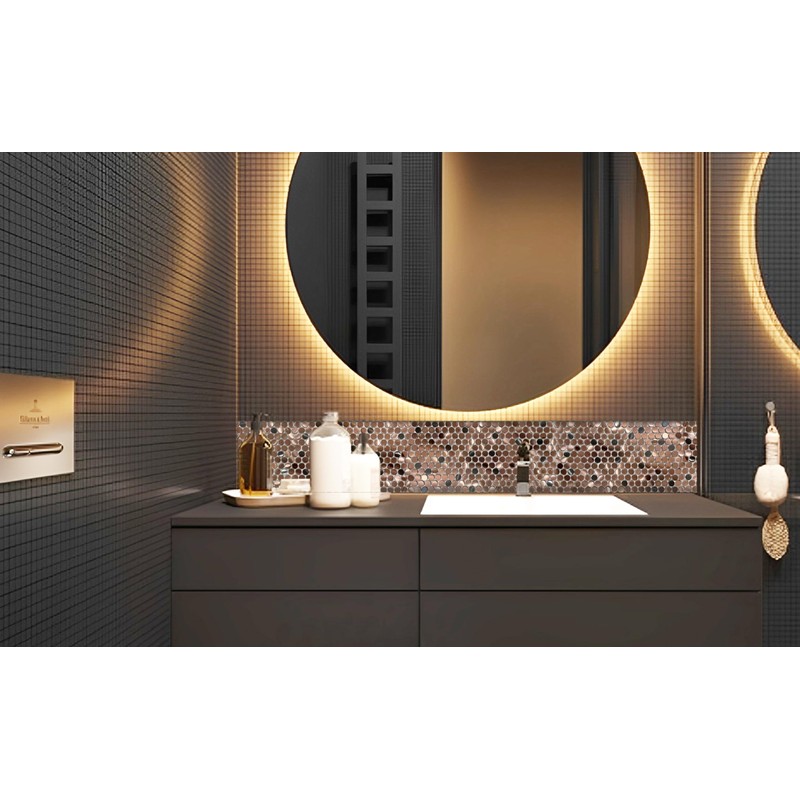 Parrotile Penny Round Tile Copper Bronze Mosaic Tiles for Kitchen