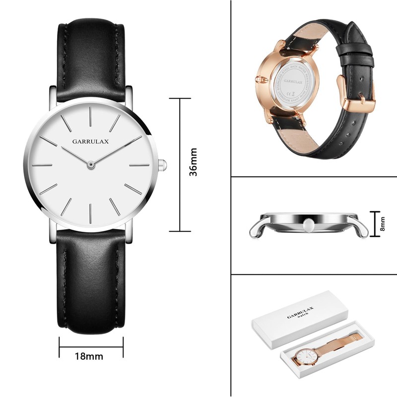 Garrulax Women's Ultra Thin Case Analogue Quartz Watch 36 mm,