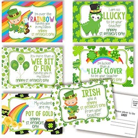 Lucky Leprechaun Themed Happy St. Patrick's Day Blank Postcards For Teachers To Send To Students, 4"x6" Fill In Notecards (6 different designs) by AmandaCreation (30)