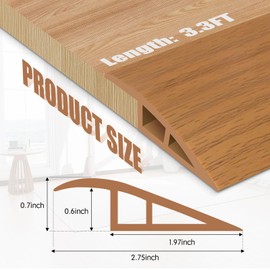 Floor Transition Strip Door Threshold 39" Floor Transition Reducer Trim on The Edges Threshold Strip Self Adhesive Suitable for Doorways, Tiles, Carpet