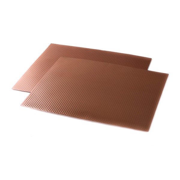 Metal, Heat Resistant, Non-Slip, Counter / Table Protector Mat, Extra Large - 17" x 20" - 2 Pack, Copper Color
