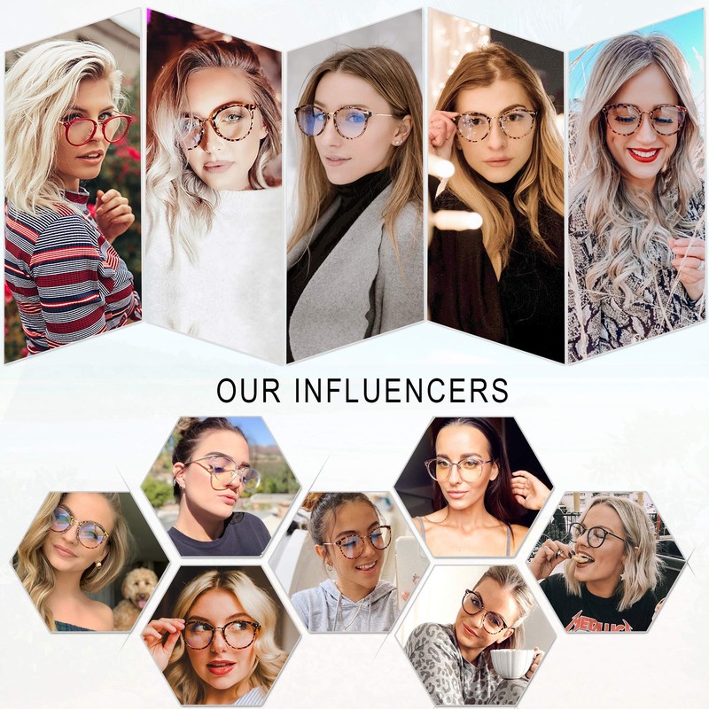 SOJOS Retro Round TR90 Blue Light Reading Glasses Womens Mens