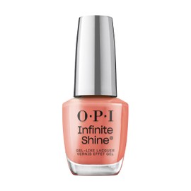 OPI Infinite Shine Long-Wear Dark Crème Finish Sheer Coral Nail Polish, Up to 11 days of wear & Gel-Like Shine, Megawatt Hot, 0.5 fl oz