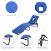 FANTASK Foldable Chaise Lounge Chair, Blue