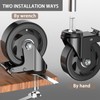 Casters Set of 4,3 inch Threaded Stem Caster Wheels,1/2"-13 x