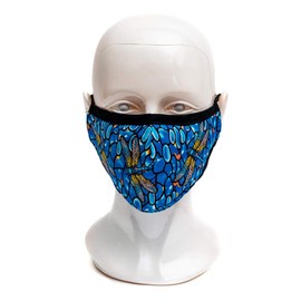 MODGY Fashion Mask 3-Layer Cloth Face Masks with Filter Pocket Insert, Nose Wire, Adjustable Ear Loops, Breathable, Reusable, Washable, Women, Men, Adults, Louis C. Tiffany Dragonfly