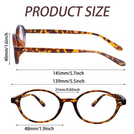 hoyuwak Retro Oval Frame Glasses for Women Fashion Y2K Fake Glasses Cute Oval Blue Light Eyeglasses