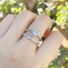 SHELOVES Sterling Silver Engagement Wedding Rings Set Soliraire Round CZ
