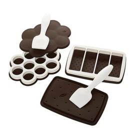 Chef'n Sweet Spot Ice Cream Sandwich Maker - Set of 2, Brown | Craft Homemade Ice Cream Sandwiches with Ease | Gift for Family Fun and Parties