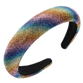 scicent Hair Band Padded Head Bands for Girls Sparkly Bling Diamond Hairbands Embellished Rhinestone Headhand for Women Non-slip Fashion Wide Hairhoops for Party- 26110