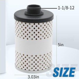 Hoypeyfiy 496-5 Fuel Tank Filter Element with Water Block, Replacement for Fuel Tank Filter 496 and 496-3/4, 30 Micron, with Protective Sheet (1)