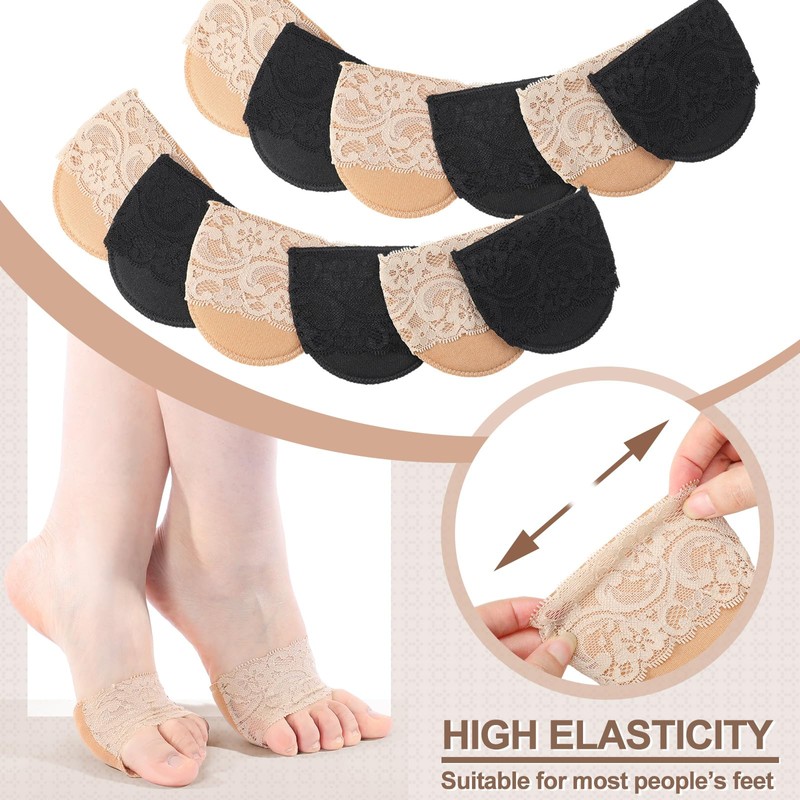 Cutecrop 12 Pairs Women's Open Toe Topper Socks for Mules