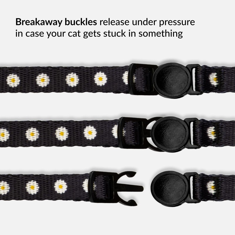 CollarDirect Cat Collar with Bell Floral Pattern 2 Pack Set