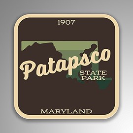 JMM Industries Patapsco State Park Maryland Vinyl Decal Sticker Retro Vintage Look 2-Pack 4-inches by 4-inches Premium Quality UV Protective Laminate SPS331