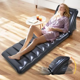 Hantaiwan Taiwang Inflatable Pool Beach Lounge Chair - Portable Air Sofa for Indoor Outdoor Use, Compact Foldable Design with Headrest, 86.61x30.71 Inch (Black)