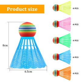 ZHIQIN 20 Stück Federball Kunststoff Farbiges Badminton Bälle Federbälle für Draußen Mehrfarbiger Shuttlecock für Indoor Outdoor Sport Wettkampf Bewegung Training Spiele Unterhaltung