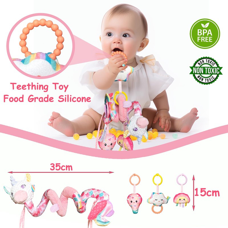 Kulveanju Baby Spiral Pram Toy 0-6 Months - Musical Plush