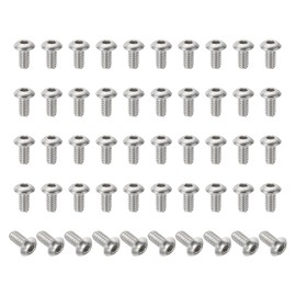 PATIKIL #10-24x3/8" Button Head Socket Cap Screws, 50 Pcs 304 Stainless Steel 18-8 Socket Cap Screw Bolts Allen Hex Drive Full Thread UNC