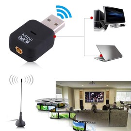 Mugast USB -T Receive, Sintonizador de TV HDTV Digital con Control Remoto para PC y computadora portátil, Soporte BMP, Función de Captura de Imagen en Formato JPG, Entrada de