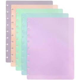 Discbound Notebook Dividers with Pockets – 9-Disc Classic Size Plastic Index Tabs, 5-Pack Colorful PP Inserts for Planner, Folder & Office