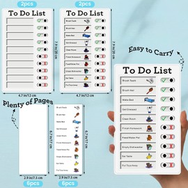 Chore Checklist Board, Reusable List Checklist Board for Children, Sliding Routine Chart for Adults, Removable RV Checklist Board, ADHD Tools for Children and Adults, Pack of 4