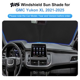 Car Sun Shade for 2021-2025 GMC Yukon XL Accessories Windshield Sunshade Cover Front Window Shade Custom Fit Yukon XL Sun Visor Protector Foldable Blocks UV Rays