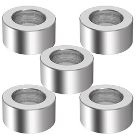 5 Pack M12 Aluminum Spacers, 12.5 mm ID x 20 mm OD x 10 mm Length Round Spacer, Unthreaded Standoff Bushing Plain Finish Metal Spacer, 1/2" ID Screw Standoff Fits 1/2in or M12 Screw Bolts
