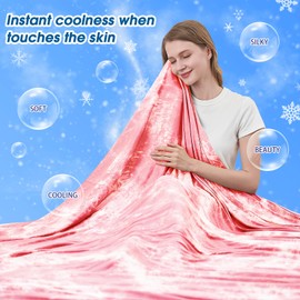 inhand Cooling Blanket Queen Size, Summer Blankets for Hot Sleepers & Night Sweat, Thin Blanket Cold Cool Lightweight Cooling Blanket for Couch Bed, Light Blanket for All Season Use