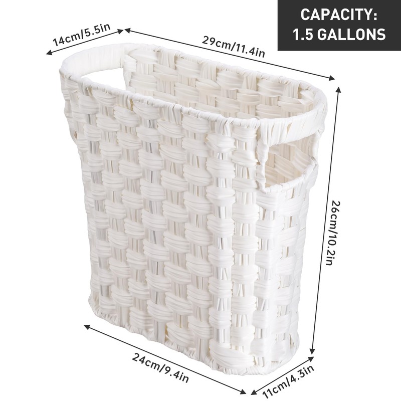 Wicker Waste Basket with Built-in Handles, Multifunctional Mini Basket for