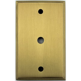 Antique Brass 1 Gang Cable and Coaxial Wall Plate 3/8