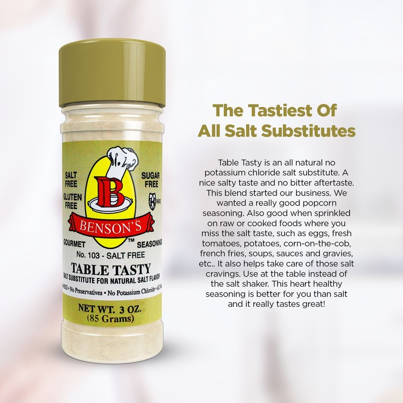 6-Pack Table Tasty Salt Substitute No Potassium Chloride Substitute for
