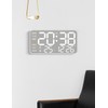 ThreeH Brushed Metal Digital Clock - LED Display Date Weekday