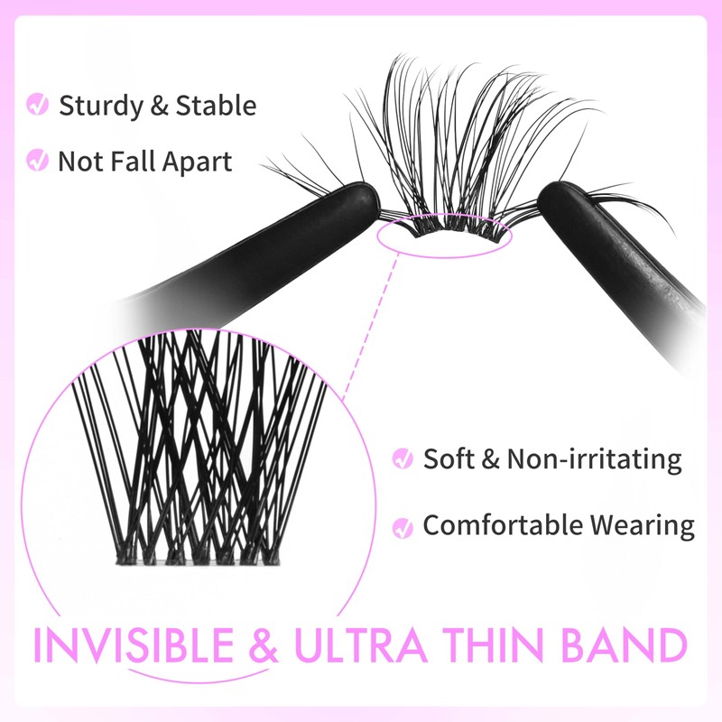 VEYESBEAUTY Eyelash Extensions Set, 5-Second Eyelash Clusters, Lashes, DIY Clusters,