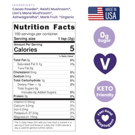 Moontower Cacao Mushroom Coffee Alternative - Lions Mane, Reishi, & Ashwagandha Adaptogen Mushroom Blend - Keto-Friendly, Dairy-Free, for Healthy Lifestyle (7 oz)