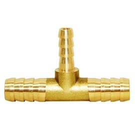 Joywayus Barb Reducer 3/8"x 1/4"x 3/8" ID Hose,Reducing Tee 3 way Union Brass Fitting Intersection/Split Brass Water/Fuel/Air