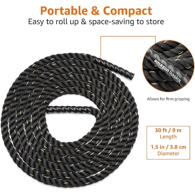 Basics Battle Rope for Home Gym Workout, Exercise Training Equipment