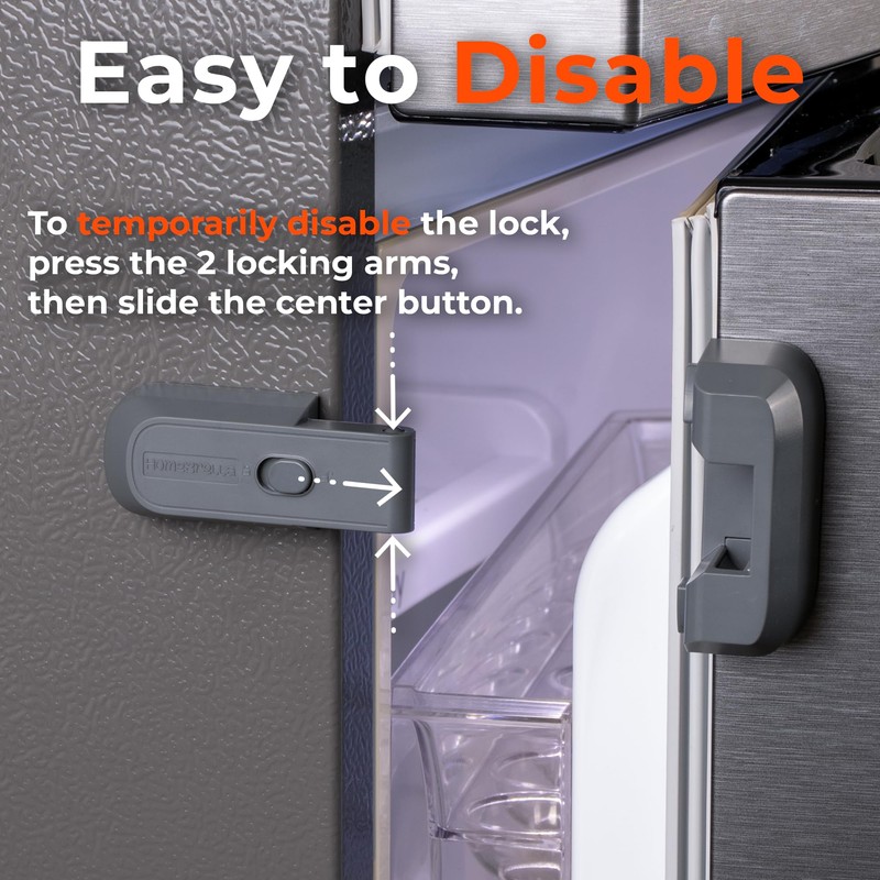2-Pack Child Proof Fridge Lock with Adhesive - No Tools