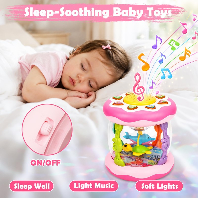 Baby Girl Toys 0-6 Months: Ocean Rotating Projector Musical Light