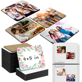 Xuhal 40 Pcs Sublimation Magnet Blanks 4 x 5 Inch Sublimation Blank Refrigerator Magnets Blanks with 20 Pcs Square Blanks 20 Pcs Fridge Magnets for Kitchen Microwave Oven Office Decor