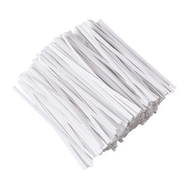 Tangyinrd 500 Pcs 5" White Paper Twist Ties Reusable Bread Ties, for Party Cello Candy ...