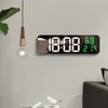 LED 9.1in Mirror Clock Multifunctional Digital Alarm Date Humidity Clock